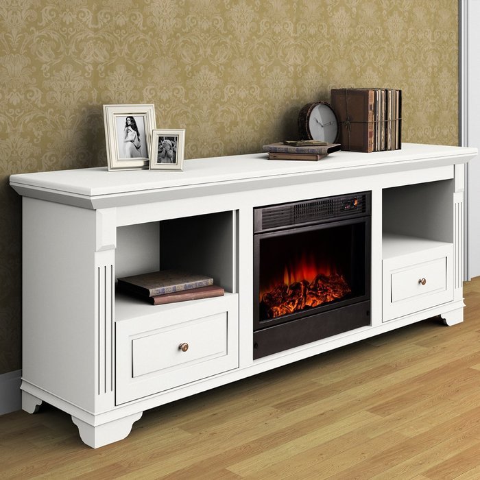 Argo Furniture Alessa Electric Fireplace, White N9