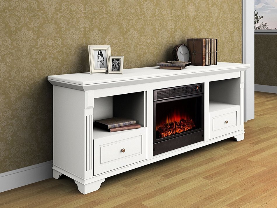 Argo Furniture Alessa Electric Fireplace, White N10