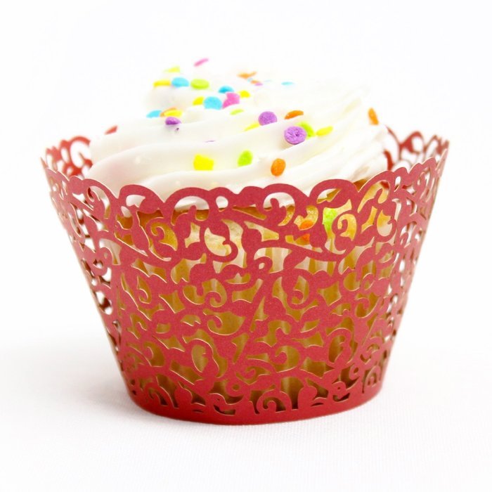Craft Clouds - Filigree Vine Cupcake Wrappers (White)