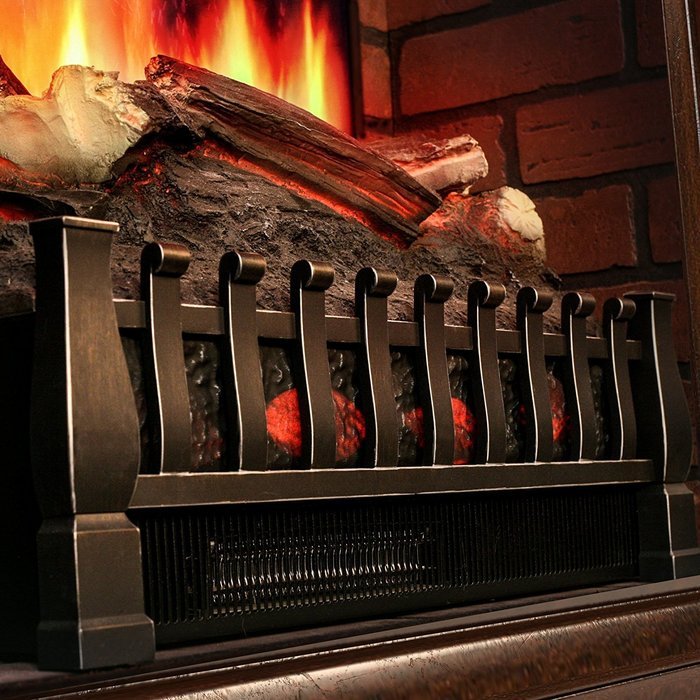 MagikFlame Electric Fireplace w/ Realistic Flame Effects + Crackling Logs Sound + Fresh Cut Pine Scent + Built... N10