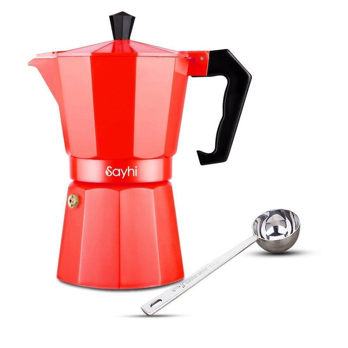 Espresso Maker, HOOHI 240 ML Aluminum Moka Express Stovetop Espresso Maker Pot Coffee Machine + 1 Coffee Scoop... N2