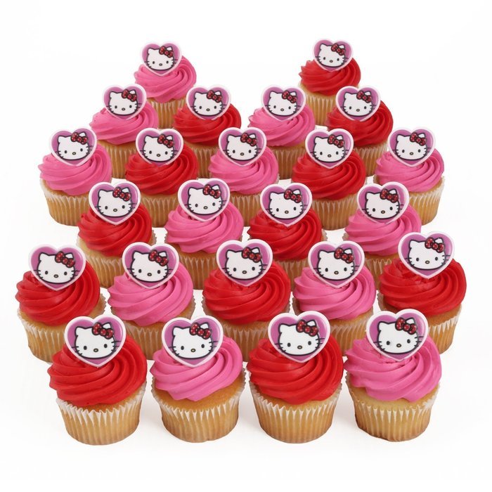 Hello Kitty Heart Cupcake Rings - 24 ct free image download