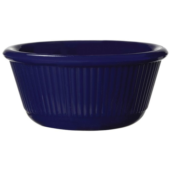 G.E.T. ER-403-CB Cobalt Blue SAN Plastic 3 Oz Fluted Ramekin - 48 / CS