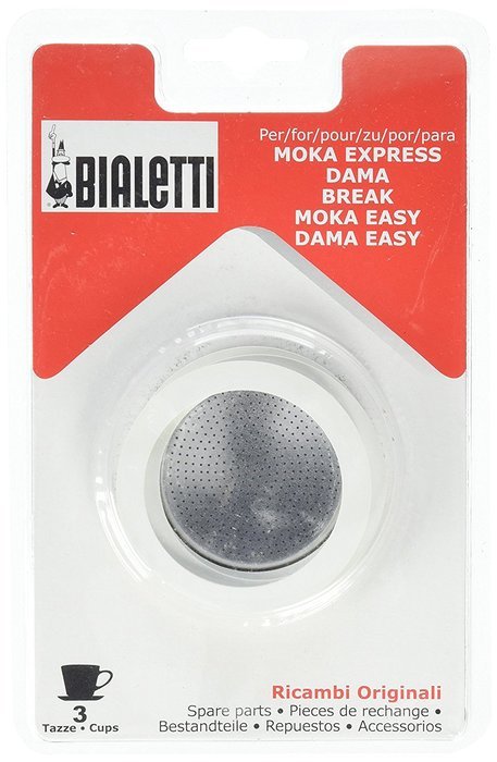 Packing 3 gaskets and 1 filter for aluminum coffee pot 1 cup