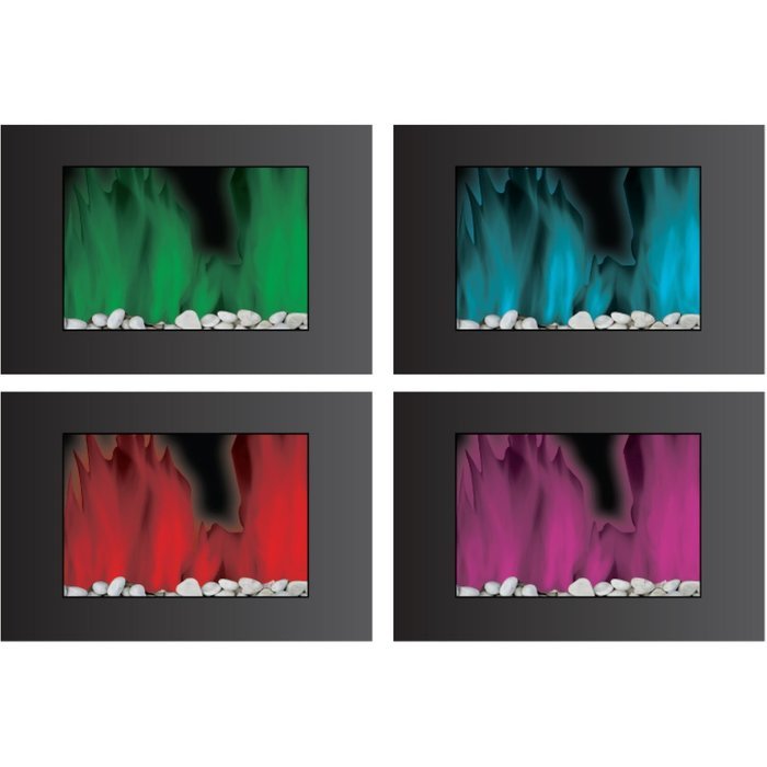 Warm House OWF-10303 Oslo Wall-Mounted LED Fireplace with Color-Changing Flame Effect N6