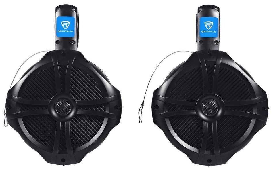 2 Pair Rockville RWB80B 8" Wakeboard Marine Speakers+6 Channel