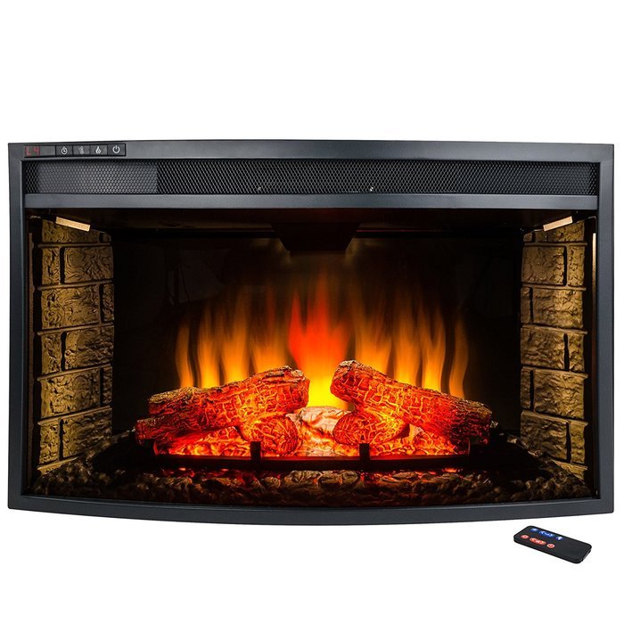 AKDY 33" Freestanding Insert 4 Setting Electric Fireplace Heater w/ LED Log & Remote N2