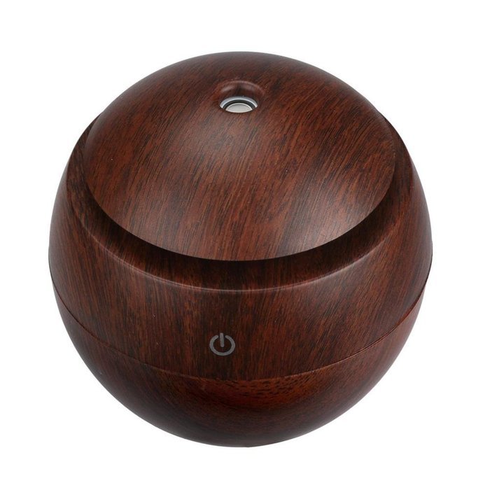 Ecurson LED Touch Wooden Aroma Ultrasonic Humidifier USB Essential Oil Diffuser Cute Round Home Office Air Purifier... N8
