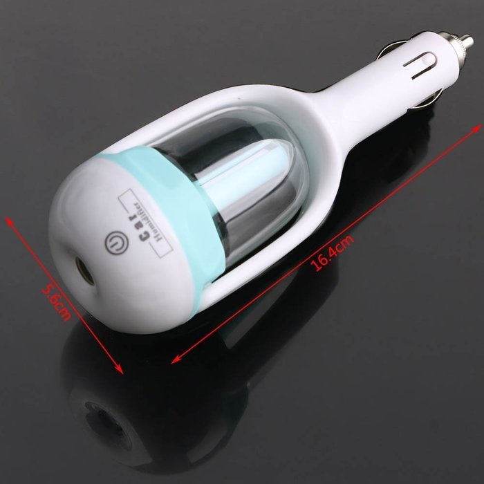 Mini Car Air Humidifier Diffuser Essential Oil Ultrasonic Aroma Mist Purifier (Blue) N19