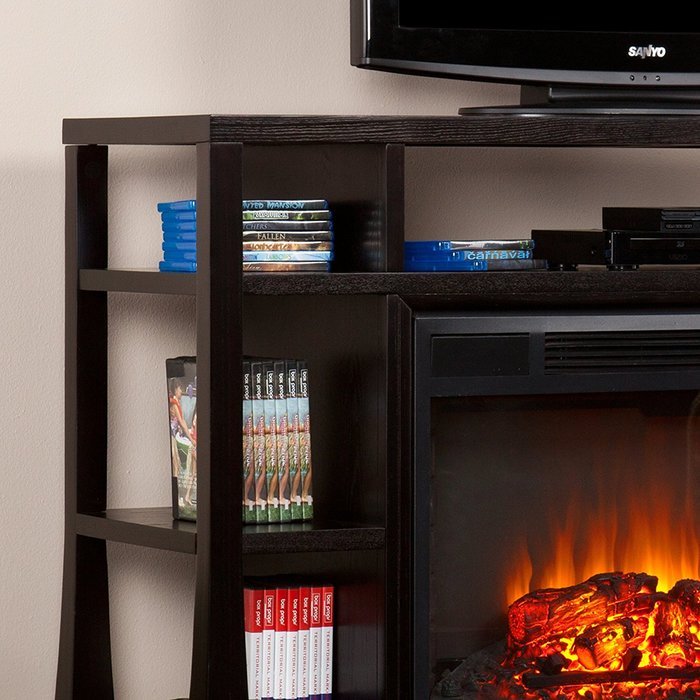 Stockton Media Electric Fireplace - Ebony Stain N2