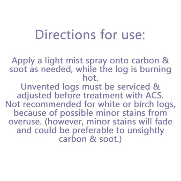 ACS Gas Log Cleaner Removes Carbon and Soot From Fireplace Gas Logs | 1 Pint - 16oz. Spray Bottle N2