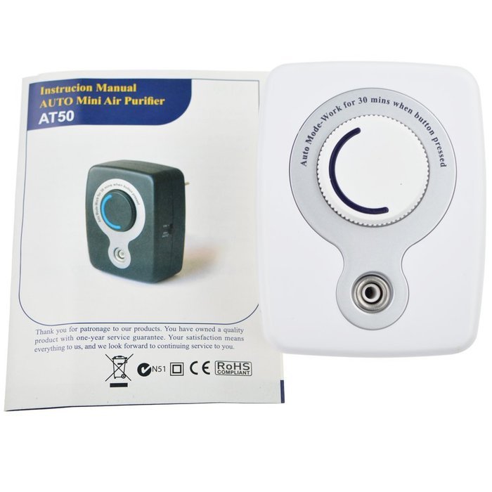 ATWFS Mini Ionic Air Purifier Ozone Smart Cleaner Portable Oxygen Concentrator with Night Light N4