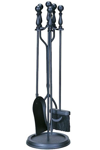 Ball 5 piece Fireplace Tool Set, 31"Hx9"W, BLACK