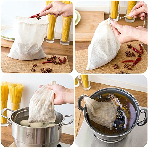 Pop Your Dream Reusable Herbal Strainer Bag Muslin Bags Soup Juice Filter Meshy Cotton Pack of 10 S