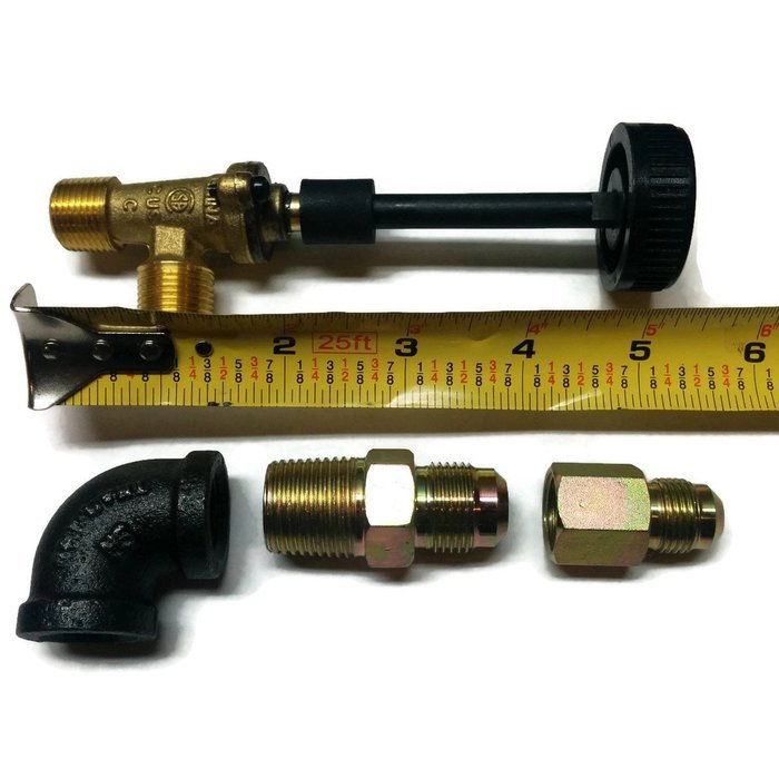 On/Off Valve with Knob Handle and Single Extension for Gas Logs N2