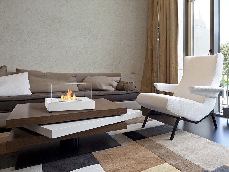 Ignis Portable Tabletop Ventless Bio Ethanol Fireplace - Tower (Stainless Steel) N13