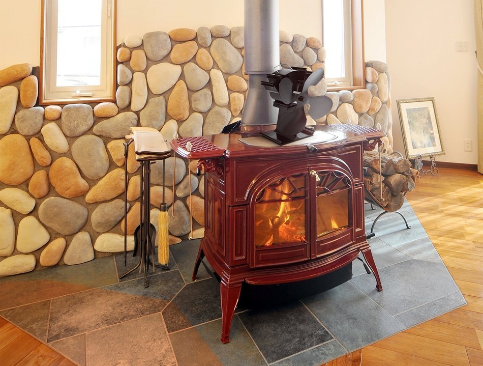2016 Model - Kenley Heat Powered Eco Friendly Stove Top Fan for Fireplace Wood Log Coal Fire Burner - 4 Blades N6