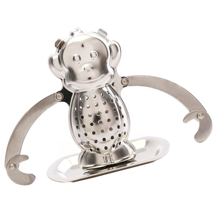Mesh Filter - TOOGOO(R)Mesh Loose Tea Leaf Infuser Tray Strainer Filter Herb Diffuser Stainless Steel Shape:Monkey