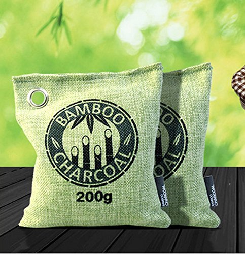 Natural Auto Air Purifying Bamboo Charcoal Bags (2 Pack), Air Freshener - Removes Odors, Allergens and Harmful... N2