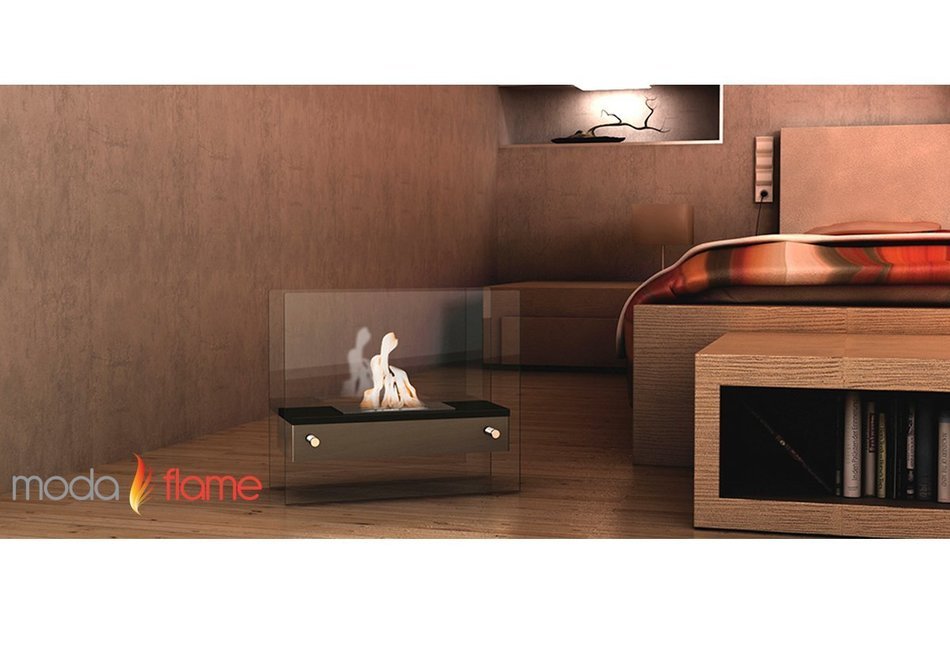 Moda Flame Naples H Tabletop Firepit Bio Ethanol Ventless Fireplace Black N4