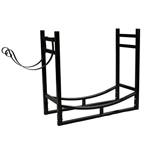 Sunnydaze Firewood Log Rack with Removeble Kindling Holder, 33 Inch Wide x 30 Inch Tall N5