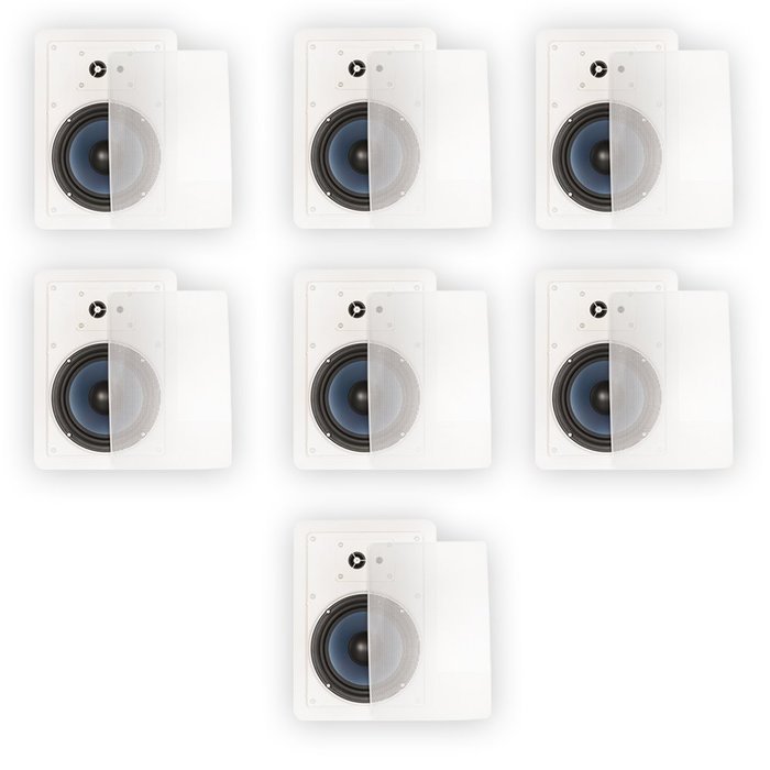 Blue Octave RW63 In Wall 6.5" Speakers 3 Way Home 2240 Watts New 7 Speaker Set RW63-7S