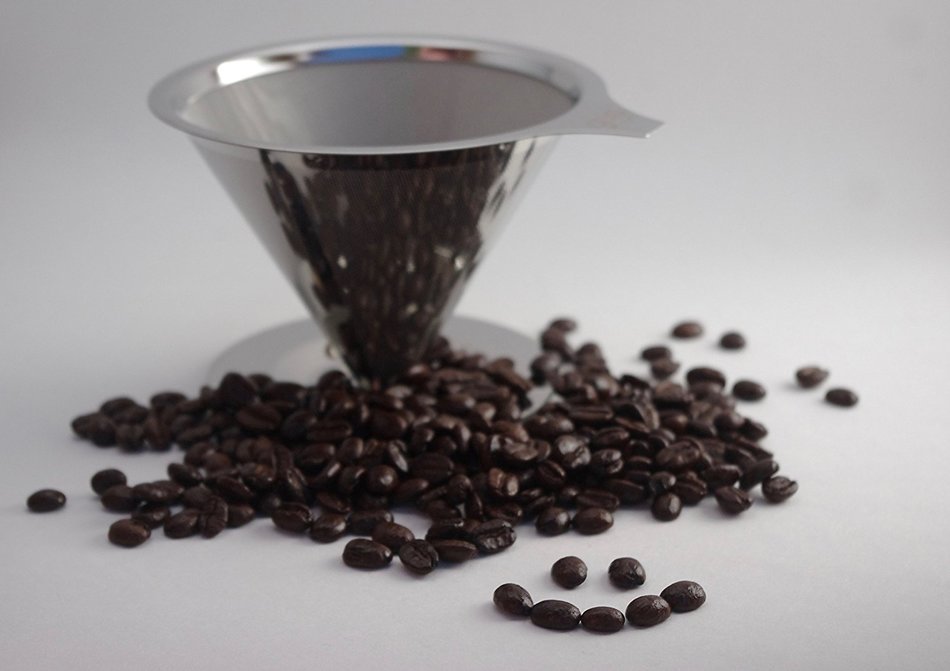 GBA Pour Over Coffee Dripper - Stainless Steel Reusable Pour-Over Coffee Filter