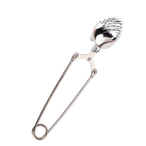 Click Down Stainless Steel Sea Shell Tea Infuser Strainer with Squeeze Handle N2