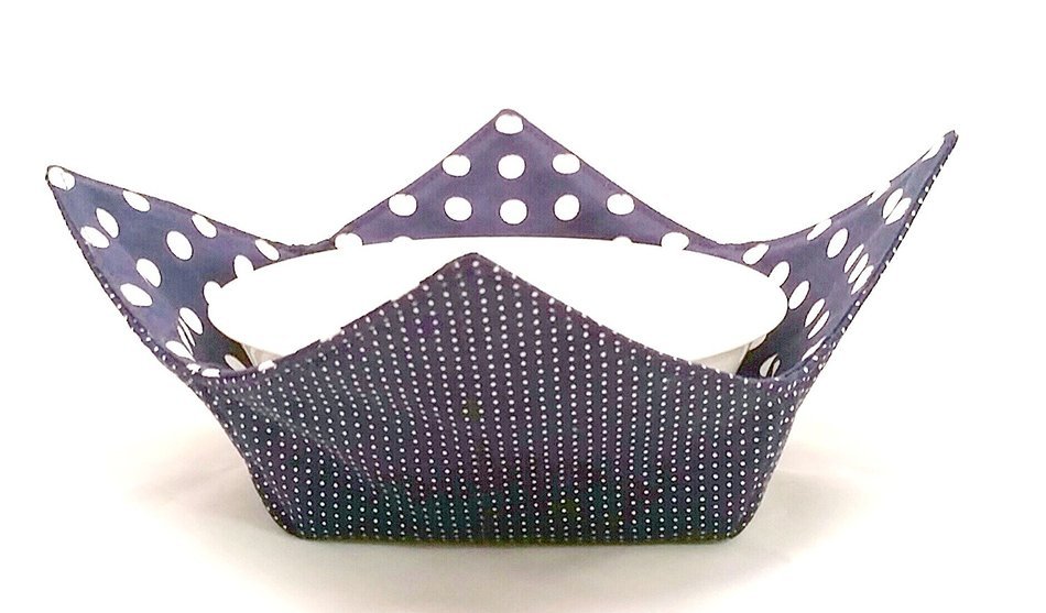Microwave Bowl Cozy 3 pc. Set: Navy Blue Dots