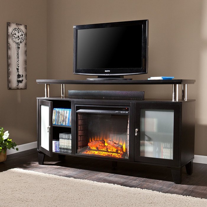 Cabrini Media Fireplace - Black N3