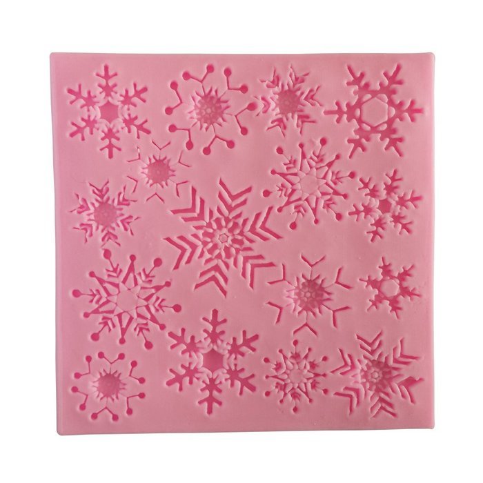 Wocuz W0714 Silicone Snowflake Shapes Fondant Mold Candy Making Mould for Cake Embossing Decoration