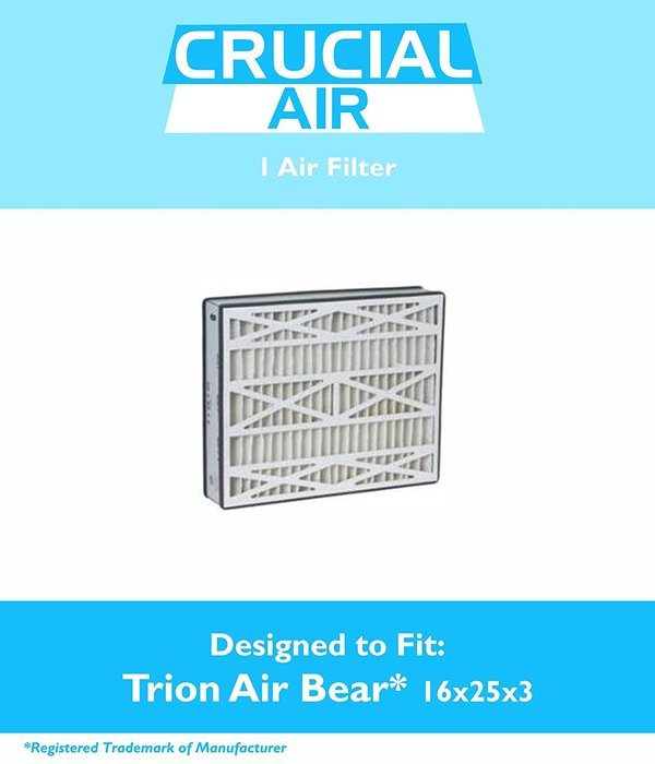 Trion Air Bear 16x25x3 (16" x 25" x 3") Merv 8 Replacement Air Filter, Compare to Part # 255649-101, Designed...