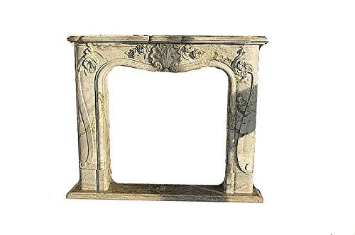 MCM3 Hand-made Luxury Marble Fireplace Mantel,Light Green,67"x55"x11.8" N2