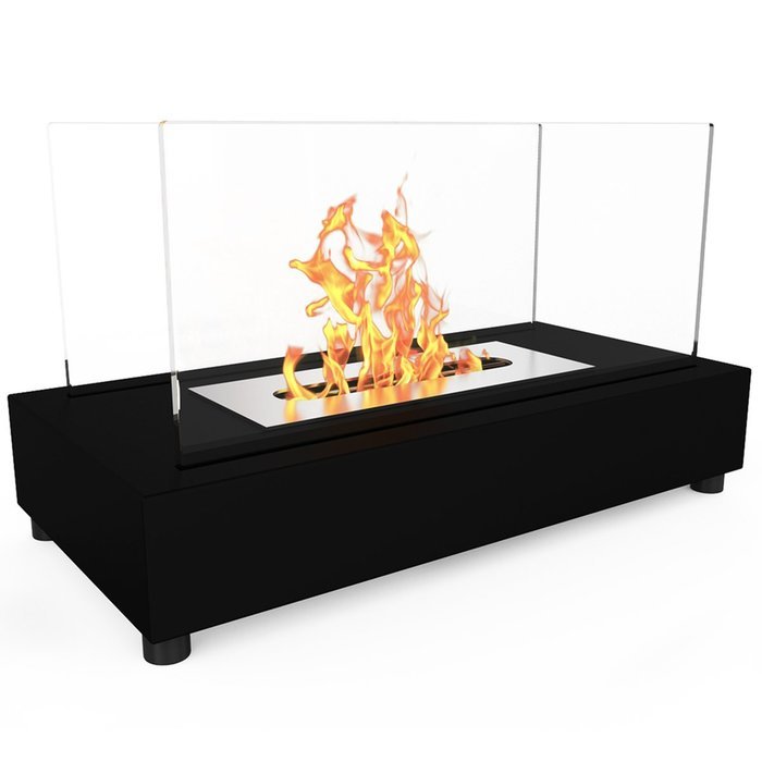 Elite Flame Avon Ventless Table Top Bio Ethanol Fireplace Black N2