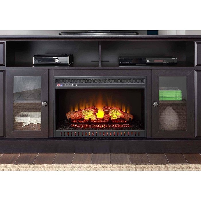 Brown Whalen Remote Control Barston Fireplace Media Console For TV's Up To 70" N6