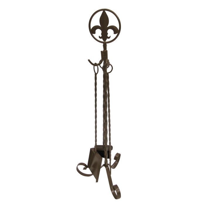 Leigh Country 4 Piece Fleur De Lis Fireplace Tool Set