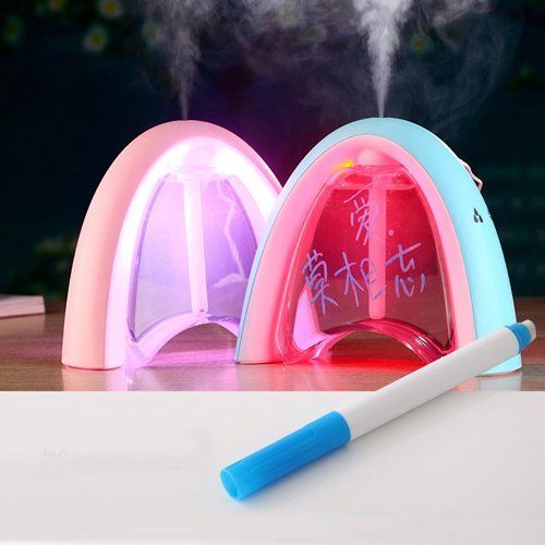 Rainbow Light Color Luminous Lamp Air Humidifier - Creative Message Board (Black) N7