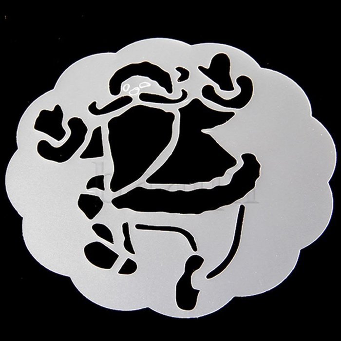 16 x Cappuccino Coffee Stencils Template Strew Flowers Pad Duster Spray N2