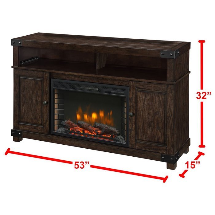 Muskoka 370-161-99 Hudson Media Rustic Brown Finish Electric Fireplace N3
