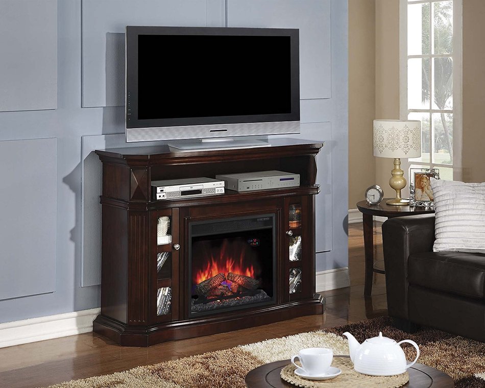 ClassicFlame 23MM774-E451 Bellemeade TV Stand for TVs up to 60", Espresso (Electric Fireplace Insert sold separately)