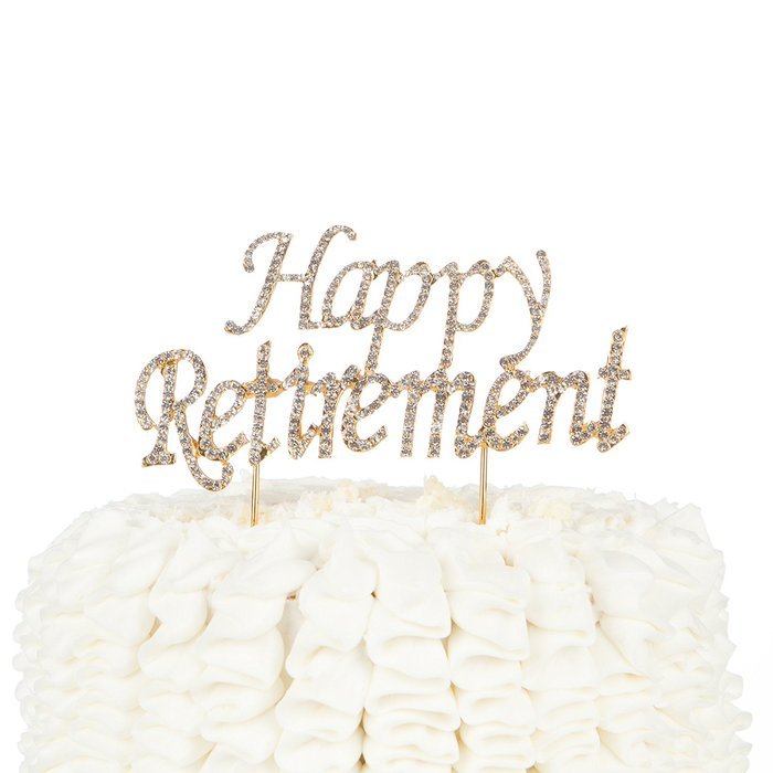 Happy Retirement Cake Topper Party Supplies Decoration Ideas (Silver)
