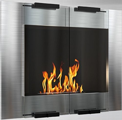 City Wall Mounted Bio Ethanol Fireplace (Black) N2