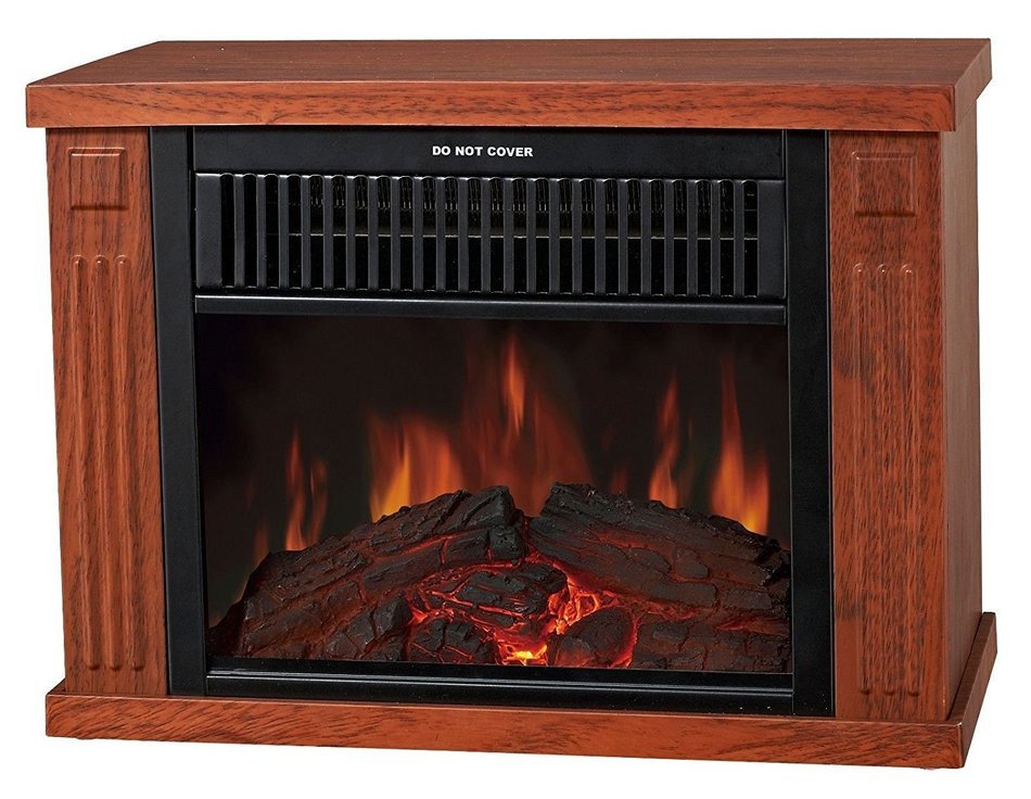 Fanala 13" Electric Mobile Fireplace Portable Freestanding Tabletop Mini Heater Firebox (13 inch, Light Wood Grain) N9