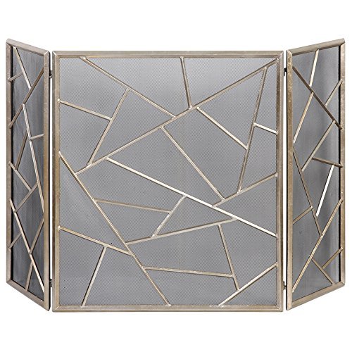 Marco Global Bazaar Silver Leaf Iron Fireplace Screen