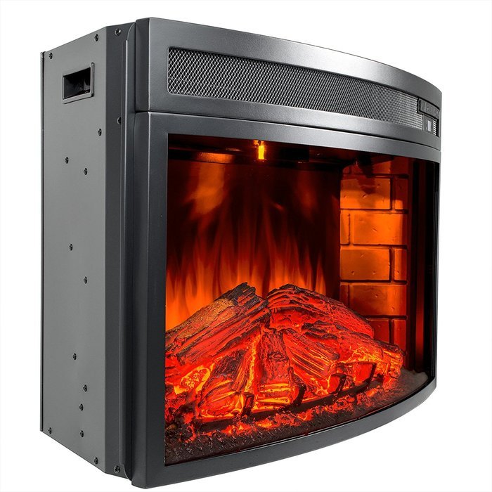 AKDY Freestanding 6 Setting LED Backlights Tempered Glass Adjustable Electric Fireplace Heater w/ Remote Control... N6