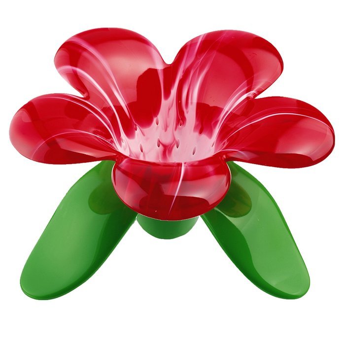 koziol AUDREY Tea Strainer, Filter, Tea Bag, transparent red/green