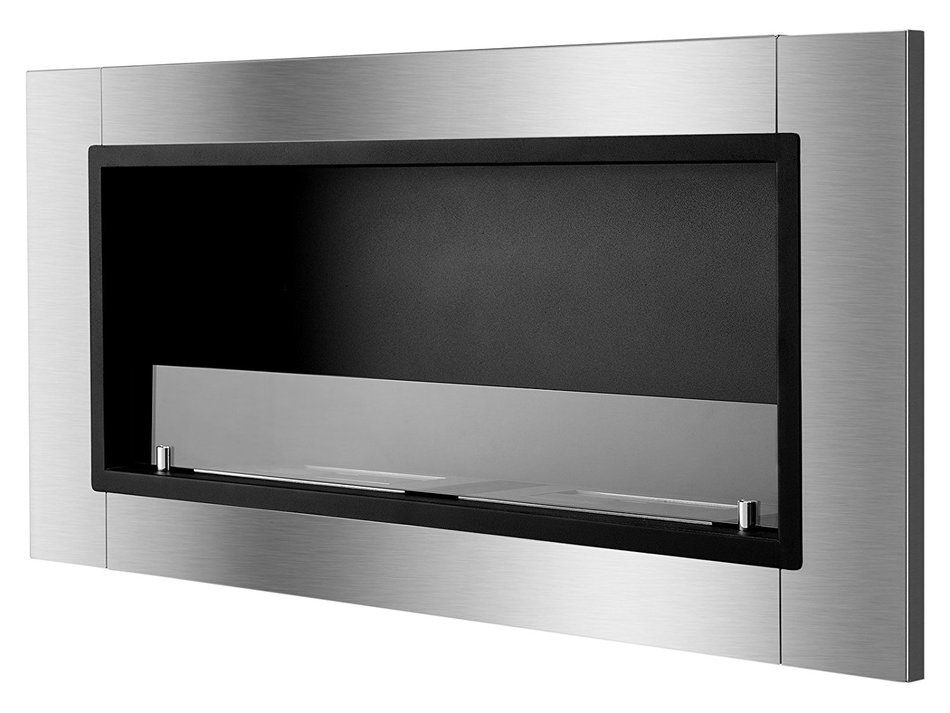 Ignis Lata Recessed Ventless Ethanol Fireplace with Glass N4
