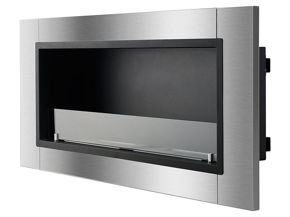 Ignis Lata Recessed Ventless Ethanol Fireplace with Glass N5