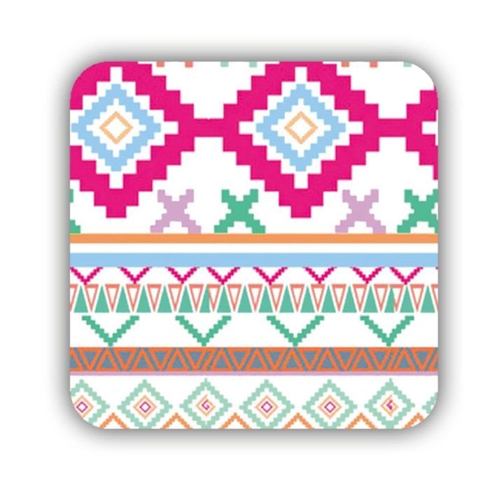 Generic Kawaii Mdf Design With Aztec Tribal Pattern Coaster