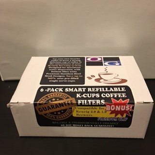 Og Refillable Reusable Coffee Filter Compatible with Keurig K Cup Coffee System 2.0 & 1.0 Brewers (Pack of 6)plus... N2